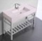 Modern Console Sink Vanity, Pink Ceramic Sink, 40